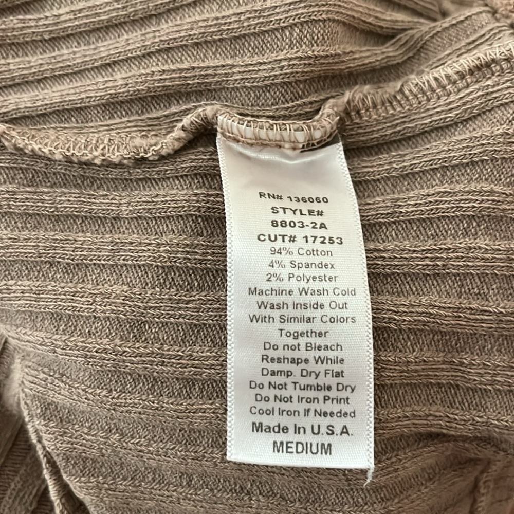 Brown Ribbed Tank Top - Picture 3 of 3